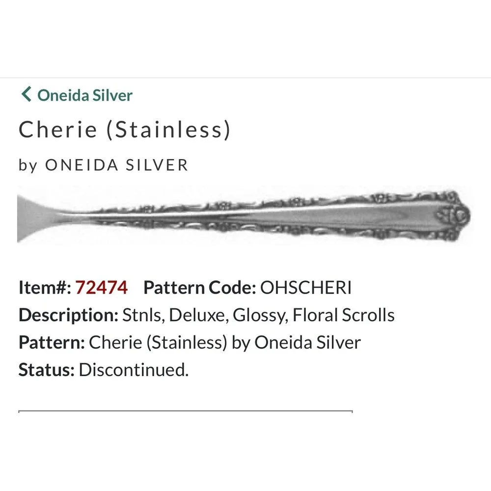Oneida Cherie Deluxe Stainless 7 Cocktail Forks 1 Master Butter Knife 8pc Set